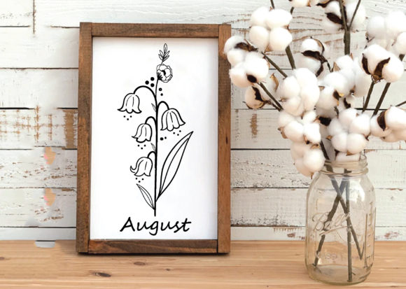 August-wild Flower Graphics for Crafts and Branding