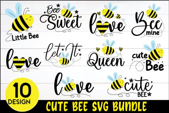 Cute Bee Svg Bundle for Graphics and Crafts