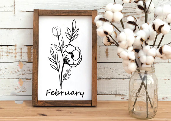 February-wild Flower Graphics for Crafts and Publishing