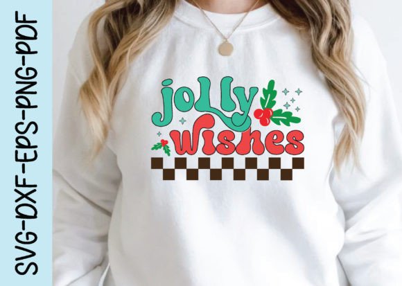Jolly Wishes Retro Christmas Svg Design for Graphics and Crafts