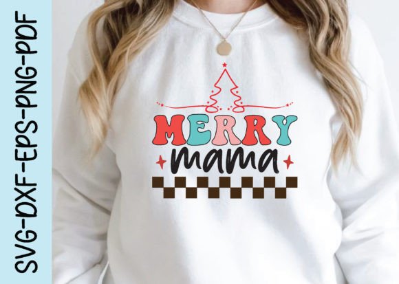 Merry Mama, Retro Christmas Svg Desig for Graphics and Crafts