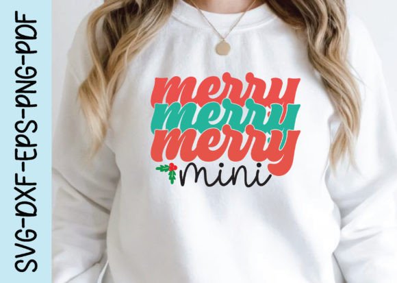 Merry Mini Retro Christmas Svg Design for Crafts and Graphics